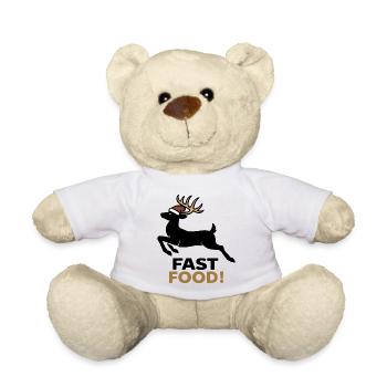 Fast Food Reindeer Shirt Funny Christmas - Teddy Bear - white - Front