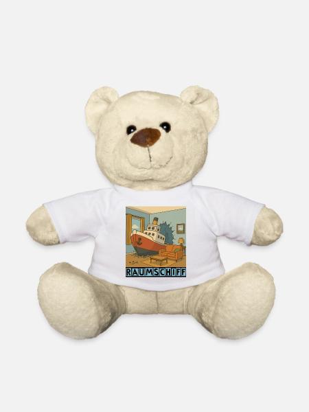 Spaceship by Rico Beck - Teddy Bear - white