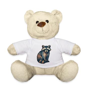 Raton laveur géométrique Low Poly - Nounours - blanc - Devant
