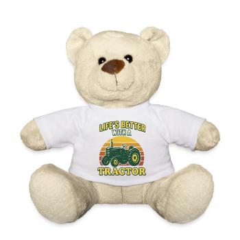 Life is better with a Tractor - Teddy - Weiß - Vorne