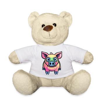 Pig Halloween Funny Wild Boar - Teddy Bear - white - Front