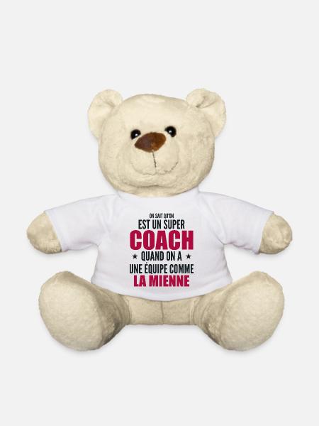 Un Super Coach Cadeau Entraîneur Sportif Humour - Nounours - blanc