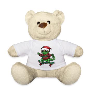 Caméléon Noël drôle - Nounours - blanc - Devant