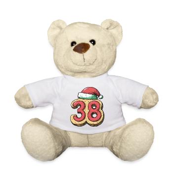 38 Zahl Keks Weihnachten - Teddy - Weiß - Vorne