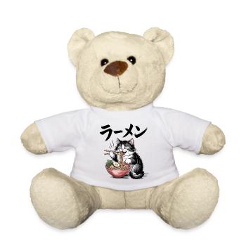 Ramen Cat - Food Lover Design - Nounours - blanc - Devant