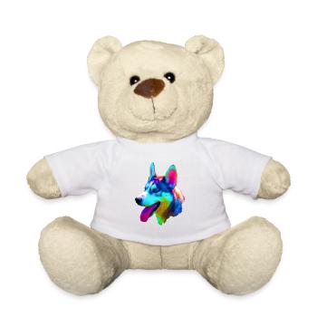 Husky Tête de Chien Pop Art - Nounours - blanc - Devant