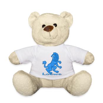 Signe du zodiaque Lion bleu - Nounours - blanc - Devant