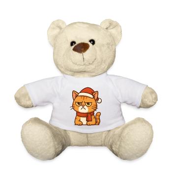 Grumpy Christmas hangover - Teddy Bear - white - Front
