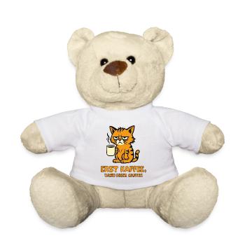 Erst Kaffee Dann Mehr Kaffee Katze - Teddy - Weiß - Vorne
