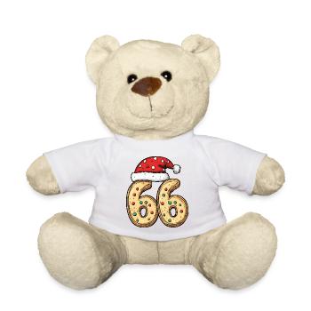 66 Numéro Biscuit Noël - Nounours - blanc - Devant