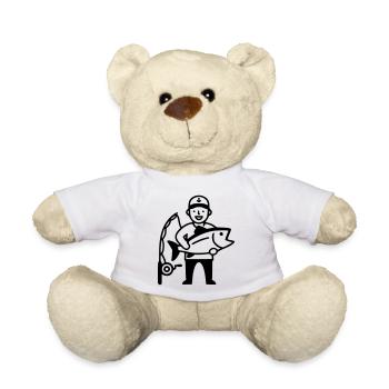 Angeln-stolzer-angler-grosser-fang-2 - Teddy - Weiß - Vorne