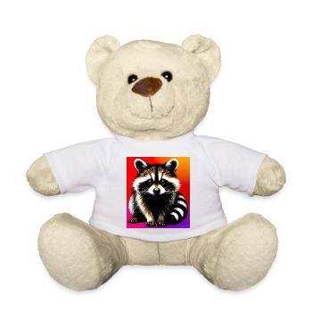 Raccoon - Teddy Bear - white - Front