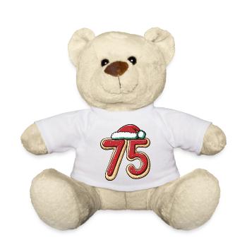 75 Numéro Biscuit Noël - Nounours - blanc - Devant