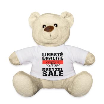 Freedom Equality Salted Pretzel Alsatian Humor - Teddy Bear - white - Front