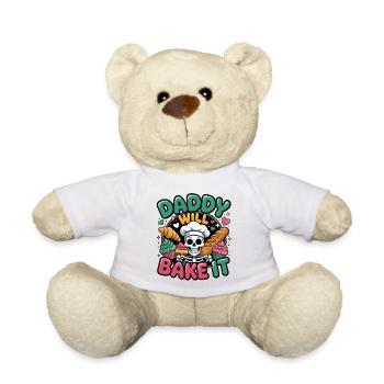 Daddy Will Bake It Skull Chef - Teddy Bear - white - Front