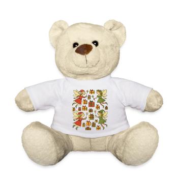Whimsical Christmas Elves Gift Parade - Teddy Bear - white - Front