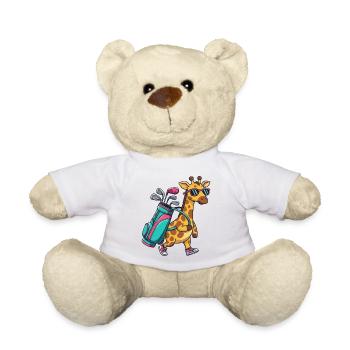 Lustiger Giraffen-Golfer Cartoon Cooles Golftier - Teddy - Weiß - Vorne