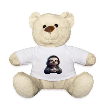 Bad mood sloth with coffee morning grouch - Teddy Bear - white - Front