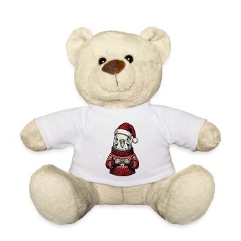 Pyjama de Noël Perruche Perruche avec le Chapeau de Noël - Nounours - blanc - Devant
