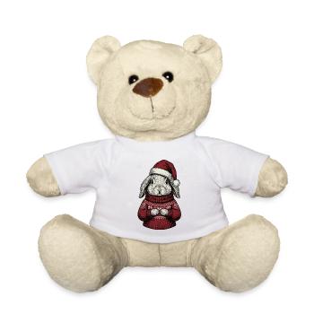 Le Drôle de Noël du Père Noël Lapin - Nounours - blanc - Devant