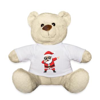 Dabbing Santa Cartoon Christmas - Teddy Bear - white - Front