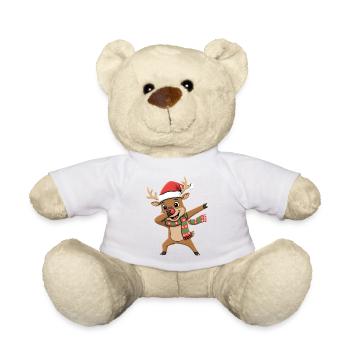 Lustiges Xmas Rentier Cartoon dabbing - Teddy - Weiß - Vorne