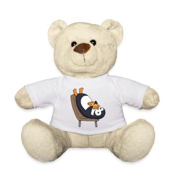 Ruhiger Panda genießt Pizza - Teddy - Weiß - Vorne