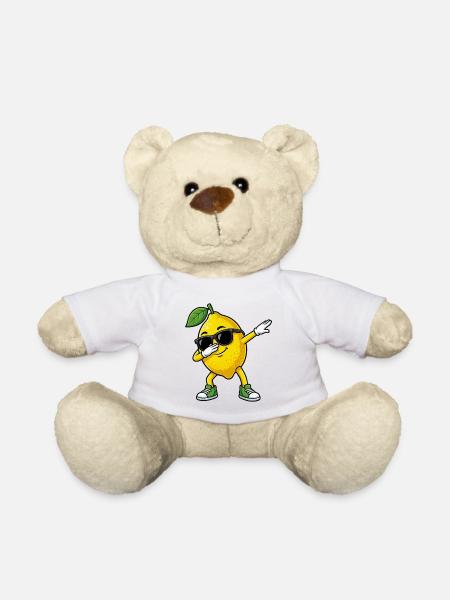 Lustige Zitrone in Dab-Pose Cartoon - Teddy - Weiß
