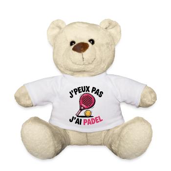 Je peux pas j ai padel cadeau femme - Nounours - blanc - Devant