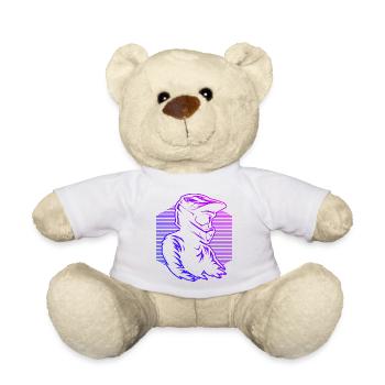 Motif minimaliste du motocross - Nounours - blanc - Devant