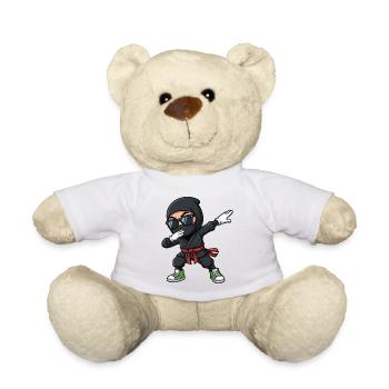 Funny Dabbing Ninja Cartoon - Teddy Bear - white - Front