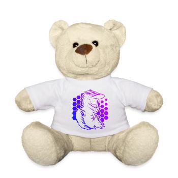 Motif minimaliste du motocross - Nounours - blanc - Devant