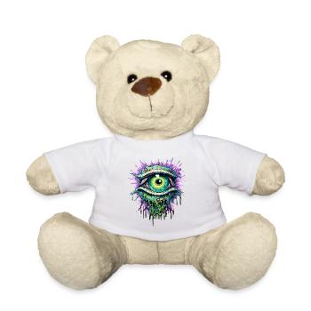 Psychedelic Eye Colorful LSD Drugs Trip - Teddy Bear - white - Front