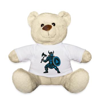 Wikinger Runenkrieger mit Axt - Teddy - Weiß - Vorne