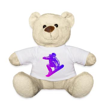 Snowboard motif for real lovers - Teddy Bear - white - Front