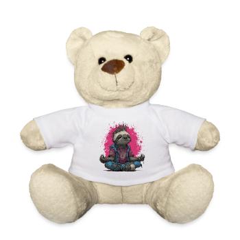 Punk Faultier Meditation - Teddy - Weiß - Vorne
