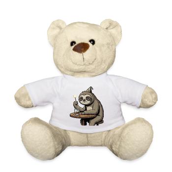 Boring New Year Sloth - Teddy Bear - white - Front
