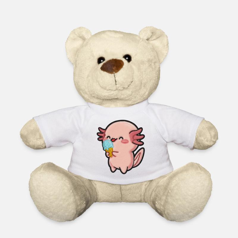 Kleiner Axolotl Eiscreme Spaß - Teddy - Weiß