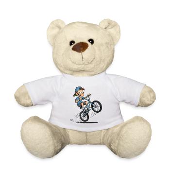 Kaum Radlos Fahrrad Wortspiel Biker - Teddy - Weiß - Vorne