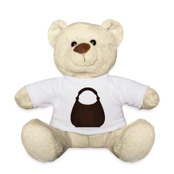 Brown Leather Bag Texture - Teddy Bear - white - Front