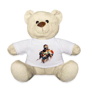 Futuristic Sci-Fi Hero in Geometric Style - Teddy Bear - white - Front