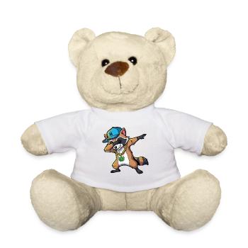 Dabbing Waschbär mit Hanfblatt - Teddy - Weiß - Vorne
