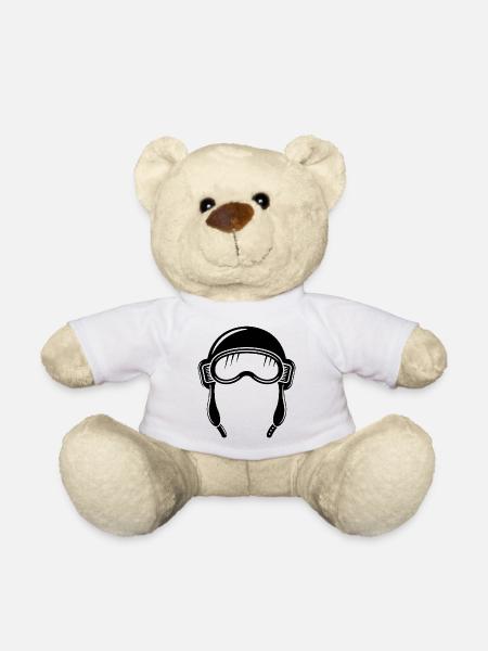 Aviator hood - Teddy Bear - white