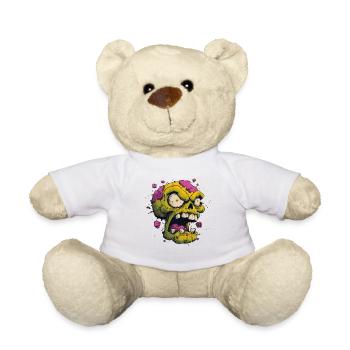 Explodierender Schädel – Comic Horror Motiv - Teddy - Weiß - Vorne