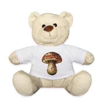 Champignon en aspect brodé (imprimé) - Nounours - blanc - Devant