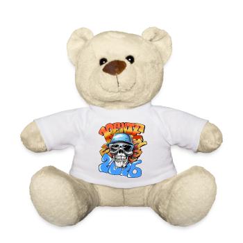 Skull Pensioner 2026 Graffiti Néon Pop Art - Nounours - blanc - Devant