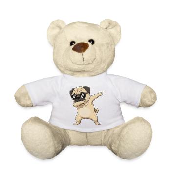 Cool Dabbing Mops Sonnenbrille Cartoon-Kunst - Teddy - Weiß - Vorne