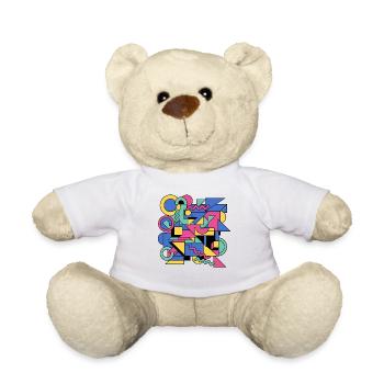 Memphis Geometry Play of Colors - Teddy Bear - white - Front
