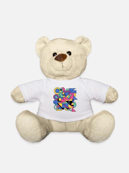 Jeu de couleurs de la géométrie de Memphis - Nounours - blanc