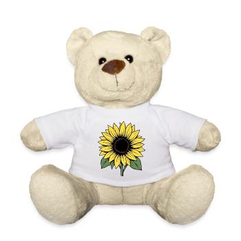 Flower Yellow Flower Flowers Sunflower Blossom - Teddy Bear - white - Front
